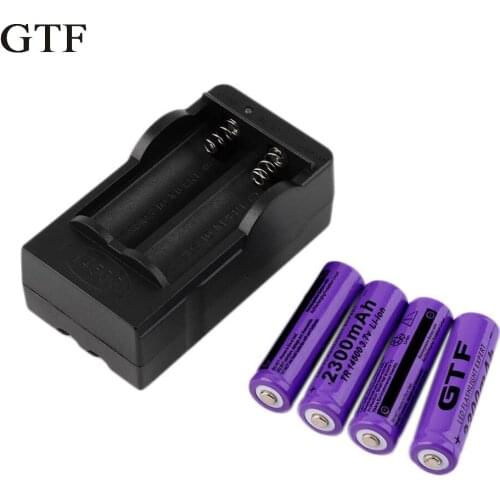 Gtf 4 pgs 14500 3,7 v 2300 mah refillable li-ion later batteries and I new purple drum charger transport