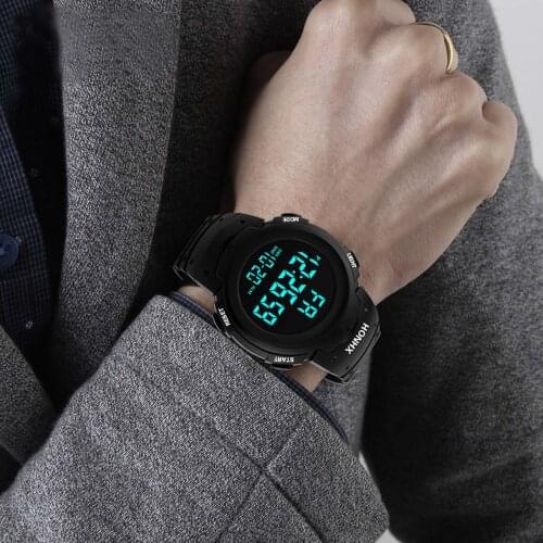 HONHX Luxury Mens Digital LED Watch Date Sport Men Outdoor Electronic Watch LED Digital Wrist Watch Clock Male Relogio