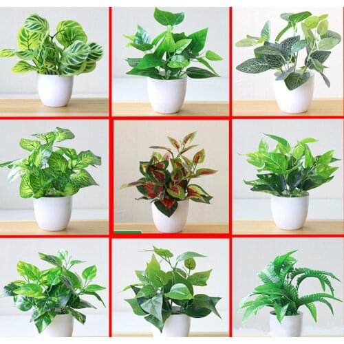 New Artificial Plants Bonsai Small Tree Pot Plants Fake Flowers Potted Ornaments For Home Decoration Hotel Garden Decor
