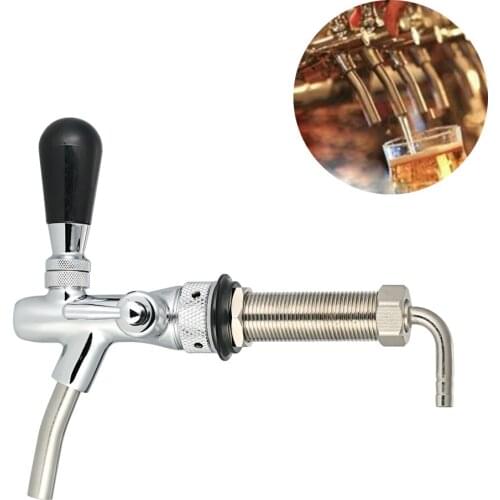 KKMOON Beer-Faucet Beer Faucet Adjustable F-low Control Chrome Draft Beer-faucet Tap G5/8 Shank Long Stem Home Brew Keg Tap