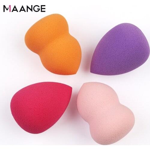 MAANGE 4 Pcs Makeup Sponge Cosmetic Foundation Puff Beauty Facial Soft Gourd Drop Shape Powder Concealer BB Cream Make Up Tool