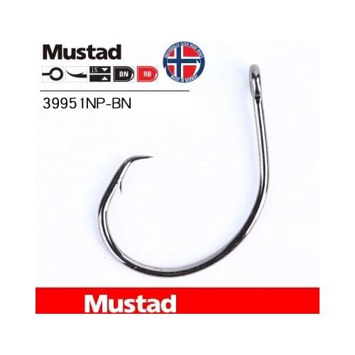 Mustad Fishing Hooks 39951NP-BN Little Devil Herring Carp South Oil Sea Fishing Black Iron Plate Hook Boat Fishing Tackle Pesca