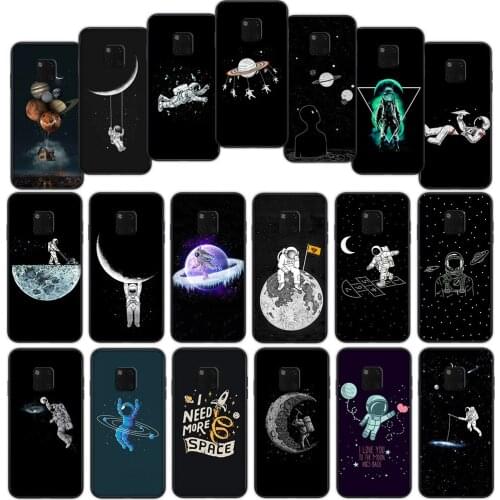 Cartoon Astronaut Space Soft Cover Case for Huawei Mate 30 20 Lite Y6 Y7 Pro P Smart Z Plus