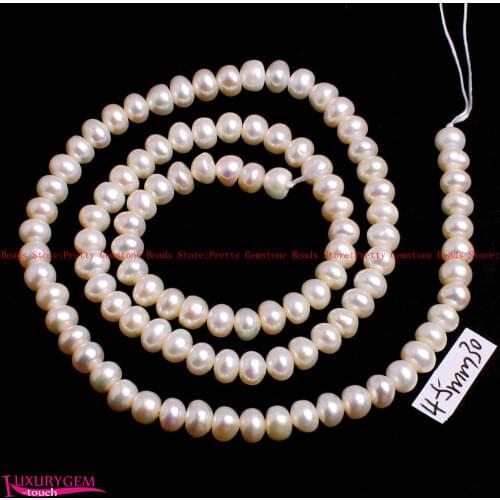 Natural White Freshwater Pearl Stone Loose Beads High Quality 4-5mm Semi Round Shape Necklace Jewelry Accessories 38cm w4155