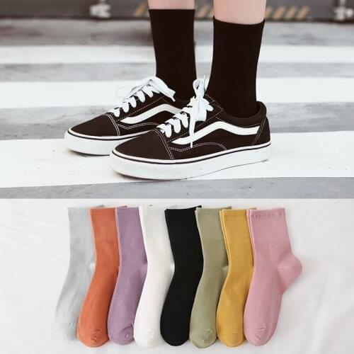 Socks Women Cotton Summer Short Crew Socks Black White Solid color Fashion Casual Calf Sock Female Girls Harajuku Sexy Socks Sox