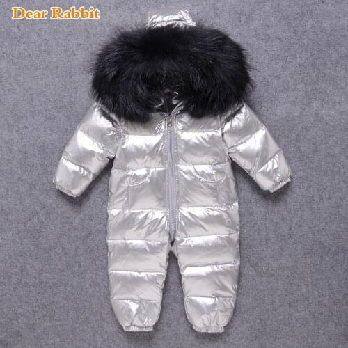 2020 new born Russian winter baby girl clothes 90% duck down jacket jumpsuit coats Park for infant boy romper snowsuit snow wear