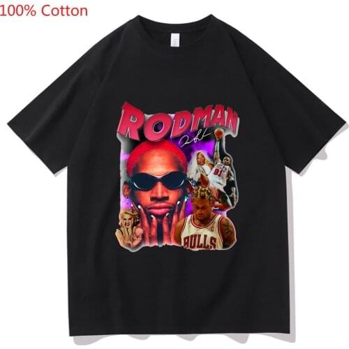 New Harajuku Dennis Rodman T Shirt Summer Men Women Hiphop Streetwear Boy Basketball Clothes Mob Travis Scotts Astroworld Cotton