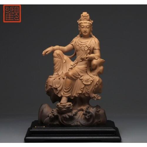 View restoring museum guanyin iron pills Shi Shi plastic furnishing articles sitting Buddha can support avalokitesvara