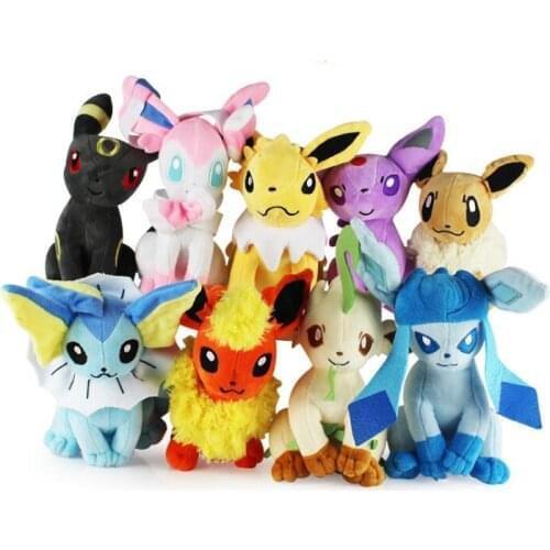 20cm Pokemon Eevee Pikachu Plush Dolls Glaceon Leafeon Umbreon Espeon Jolteon Vaporeon Flareon Sylveon Toy for Kids