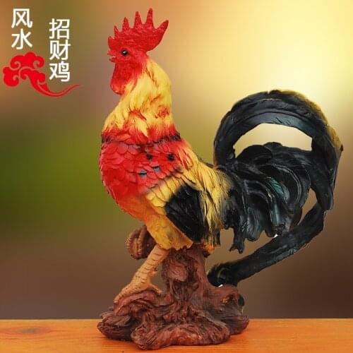 Sales lucky Big chicken Red rooster ornament Resin model town Cut peach blossom by marriage home decoration business gift