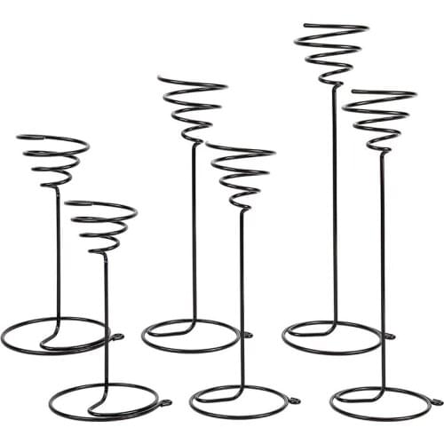 Air Plant Stand Holder, 6Pcs (3 Sizes) Black Iron Spiral Flower Stand, Holder for Displaying Plant
