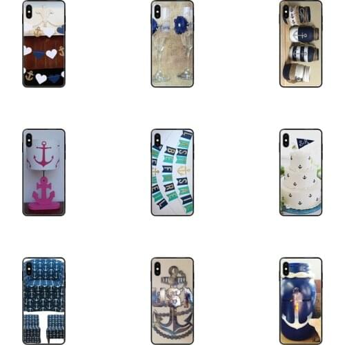Luxury Quality Black Soft TPU Phone Case Achat New Nautical Anchor On Navy For iPhone 11 12 Pro XS Max X 8 7 6s Plus 5 SE 11 12
