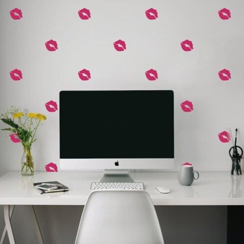 Kiss Lips Pattern Removable Wall Stickers for Living Room Vinyl Waterproof Decals Sweet Bedroom Art Decor Murals K352