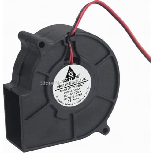 10pcs/Lot Gdstime 2Pin 3inch 12V Air Cooling 75x30mm 75mm Low Noise Ventilation Blower Fan