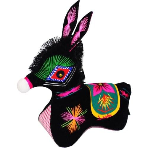 Handmade Embroidery Small Donkey Doll Traditional Handicrafts National Wind Ornaments Chinese Gift Foreigners Wedding Decoration