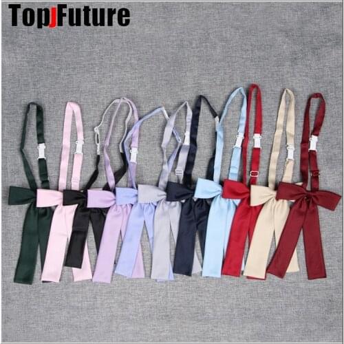 Japanese solid color JK uniform with ribbon free collar tie school uniform accessories