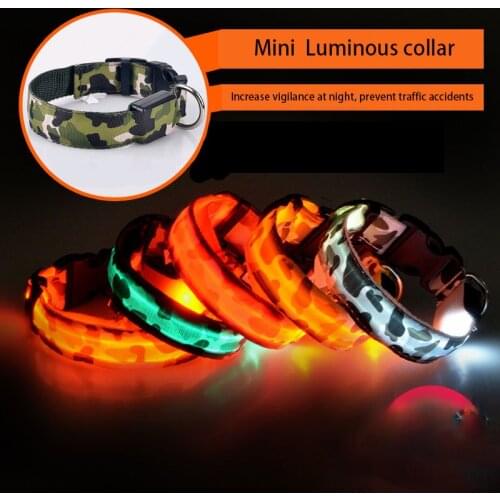 Factory Outlet LED Pet Collar Charging Flash Camouflage Dog Collar Pet Neck, Pet Collars-002