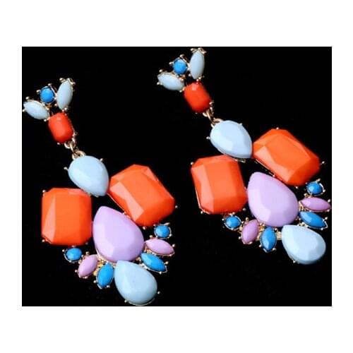 New 2019 fashion HOT women stud earrings colors crystal vintage korean Earrings trendy cute lovely drip flower shiny wholesale