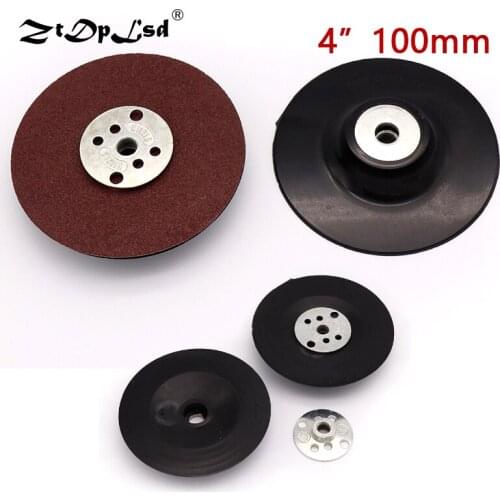 1Pcs 4Inch 100mm Steel Paper Sticky Grinding Tray Sanding Gasket Rubber Pad Sandpaper Sucker Discs For Woodworking Metal Disc