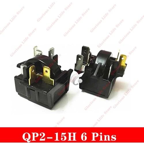 1pcs new for Refrigerator fittings Refrigerator freezer PTC starter thermal protector relay QP2-15H 6 plug
