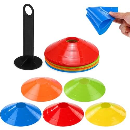 15pcs/25pcs Soccer Training Sign Disc Cone Set Pressure Resistant Cone with Plastic Stand Holder for Soccer Football Training