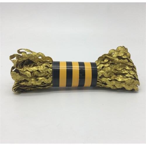 15yards 6mm Golden Polyester Ribbon Zig Zag Ribbons DIY Handmade Material For Wedding Party Christmas Decoration