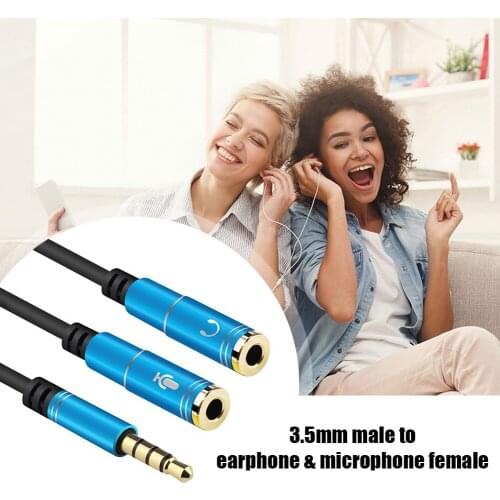 3.5mm Adapter cable 2 in 1 Audio Cable 1 Male to 2 Female Extension Cord for Phone Laptop Headphone Microphone Adapter Splitter