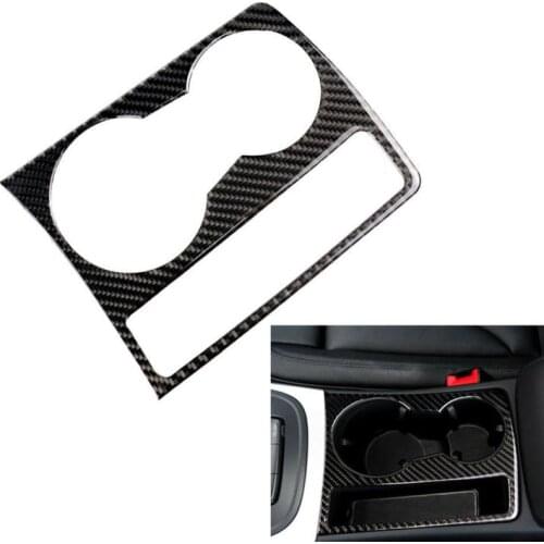 Carbon Fiber Car Center Console Cup Holder Frame Cover Trim Decoration Sticker for Audi A4 B8 A5 2009-2015 LHD Interior Moulding