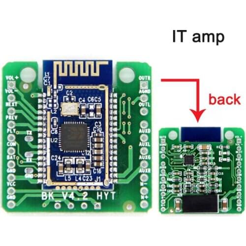 V5.0 Car Receiving Board Bluetooth-Compatible BK3266 Amp Board AT Change Name Call Button Switch Machine AUX Input