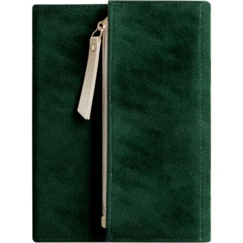 B6 Innovative Tri-fold Notebook Suede Diary Notepad Traveler Journal Planners Zipper Stationery Office School Supplies