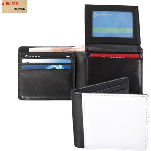 Free Shipping 30pcs/lot Blank Sublimation Men Leather Wallet for Hot transfer Printing Leather Purse Blank consumables DIY
