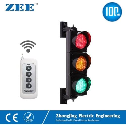 Wireless Controller 3x100mm LED Traffic Light Red Amber Green LED Traffic Signal Light Remote Controller up to 100m
