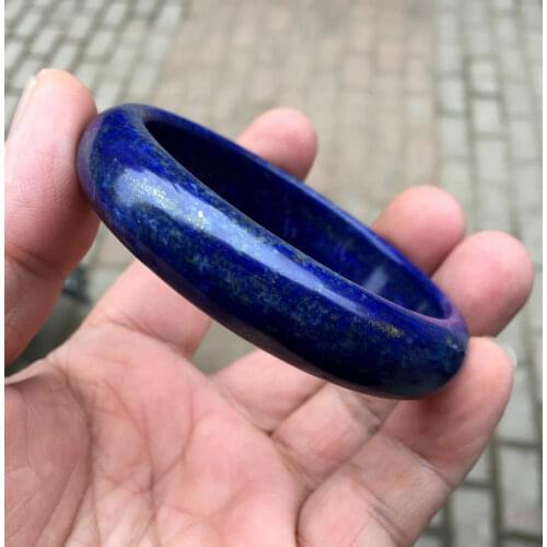 Natural Lapis Lazuli Gemstone Crystal Bangle Bracelet 60MM