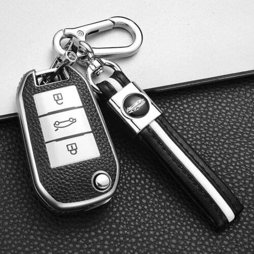 Car Folding Key Case Cover For Peugeot 208 308 408 508 307 2008 3008 4008 Citroen Scratch-resistant Button protect Shell Holder