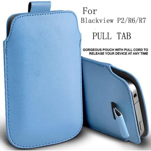 Casteel PU Leather Case For Blackview P2 R6 E7S E7 R7 BV6000 A9PRO A9 PRO A10 BV4000 BV4000 PRO Pull Tab Sleeve Pouch Case Cover