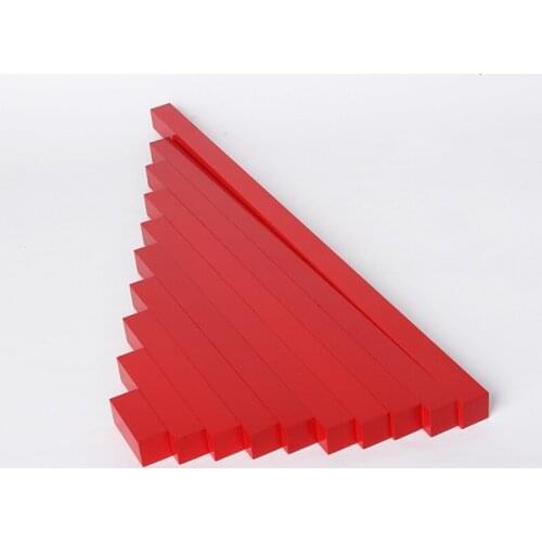 Kids Montessori Red Long Sticks Math Toys girls Early Childhood Rods Wooden Education boys Early Learning Block toys