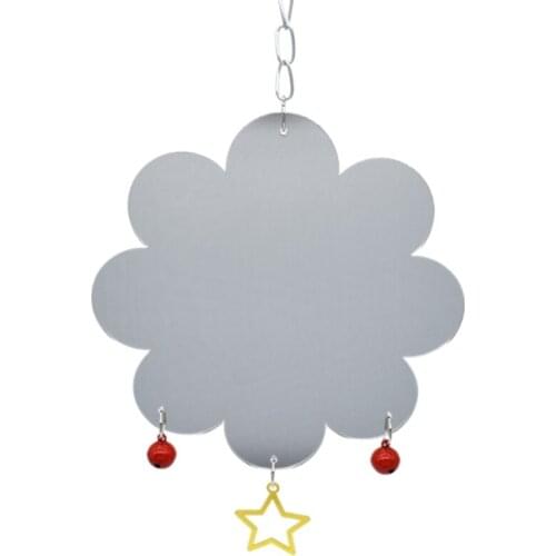 Chicken Toys for Hens Chicken Mirror Toy with Bells Star Pendant for Chicks Roosters Birds Suspensible Chicken Coop Toy