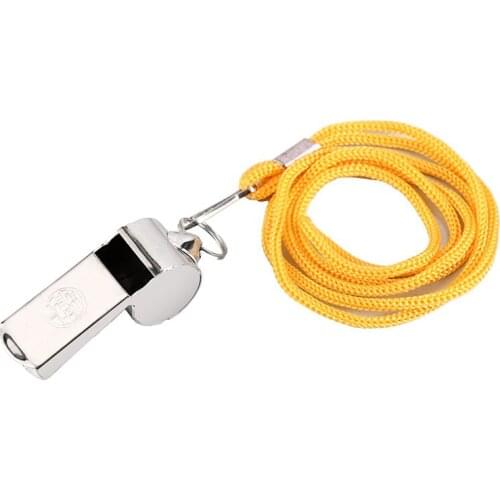 Stainless Steel With Rope Referee Whistles Party Training School Sport Game Soccer Basketball Rugby Cheerleading Tools E11062