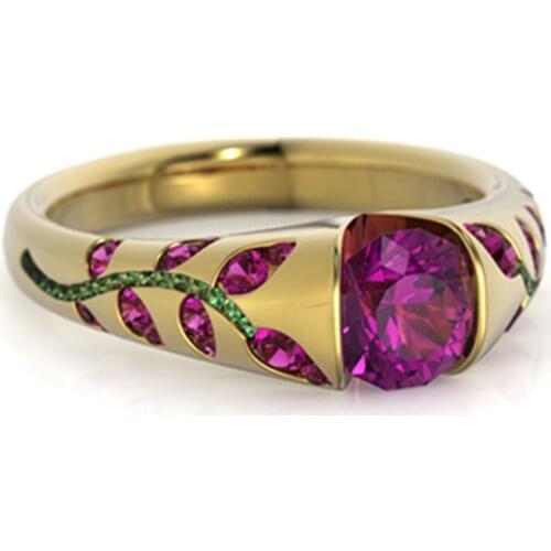 Exquisite Romantic Zircon Finger Rings for Women Multicolor Crystal Fashion Elegant Leaf Flower Engagement Ring Fine Jewelry