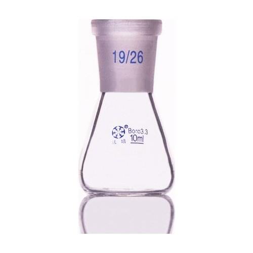 Conical flask with standard ground-in mouth,Capacity 10ml,joint 19/26,Erlenmeyer flask with standard ground mouth