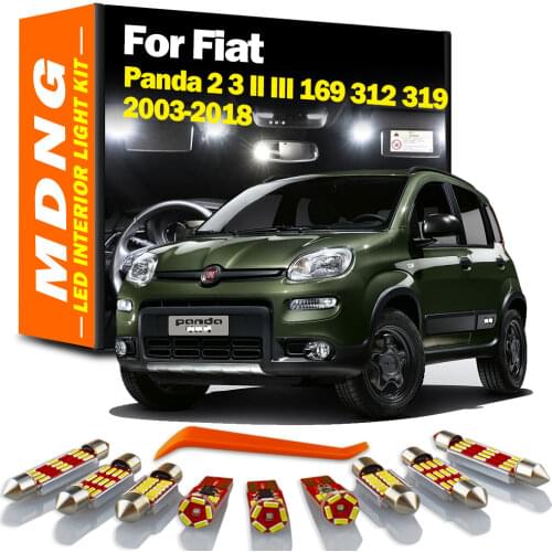 MDNG Canbus No Error Car Lighting LED Interior Light Kit For Fiat Panda 2 3 II III 169 312 319 2003-2018 Dome Trunk Lamp