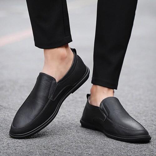 Spring Autumn Men Shoes Breathable Mens Loafers Low Casual Mens Leather Shoes Comfortable Driving Shoes Business Shoe For Male