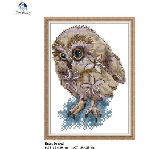 Beauty Owl Patterns Aida Canvas 11CT and 14CT Cross-stitch Kits DMC Cotton Thread Embroidery Set Wholesale DIY Hand Made Crafts
