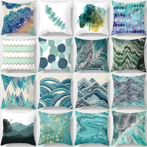 Hot sale 45x45cm Cushion Cover Portrait Bridge Landscape Boat Home Bedroom Sofa Decor Gift Polyester Print Pillowcases
