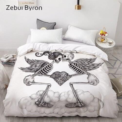 3D Duvet Cover 200x200/220x240,Comforter/Quilt/Blanket case Queen/King/Custom,Bedding cupids Skull,drop ship