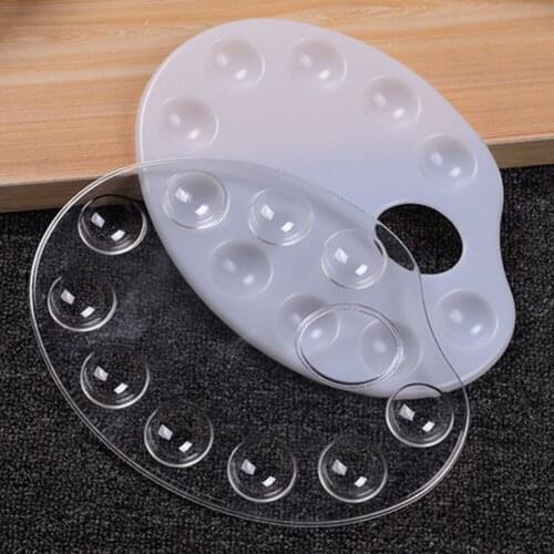 9/10 Holes Portable Palette Art Craft Color Mixing Tray Artist Students Drawing Tools Painting Palette White Artistic Supplies