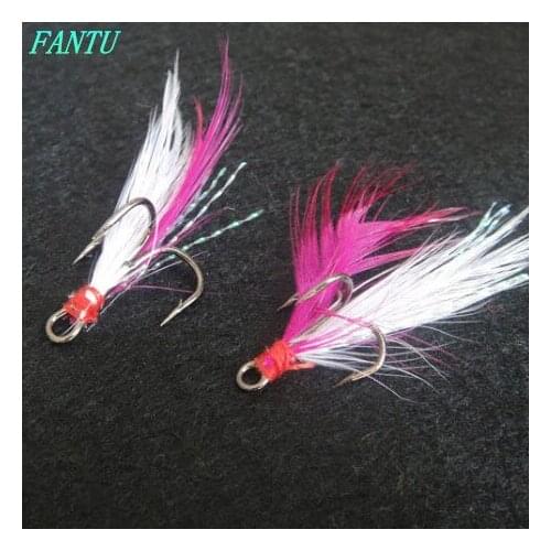 FANTU Lure Fishing Accessories Treble Hook Feather Pendant Fishing Lures Eva Foam Material Lures Accessories 10PCS/lot