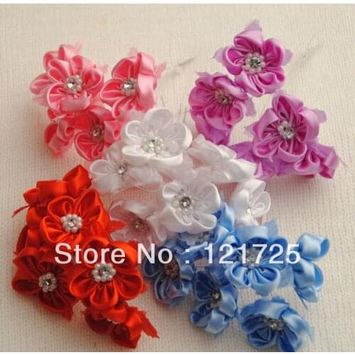 Satin Flowers Home Decoration crafts Scrapbooking Decor 5 Colors Mini artificial Flowers DIY Small Wedding Bouquet