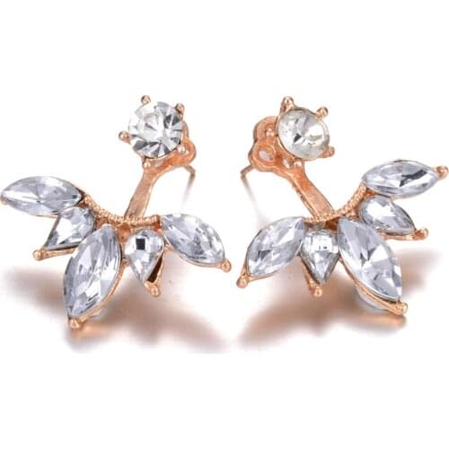 Brincos Femme Ear Stud Gold Silver Plated Leave Crystal Stud Earrings Fashion Jewelry Statement Earrings Boucles D'oreille Women