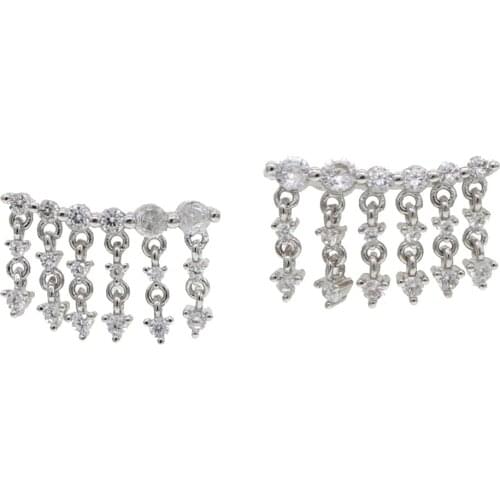 CZ drop Earring Sparking bling wedding engagement bridal gift dangling cubic zirconia charm tassel earrings